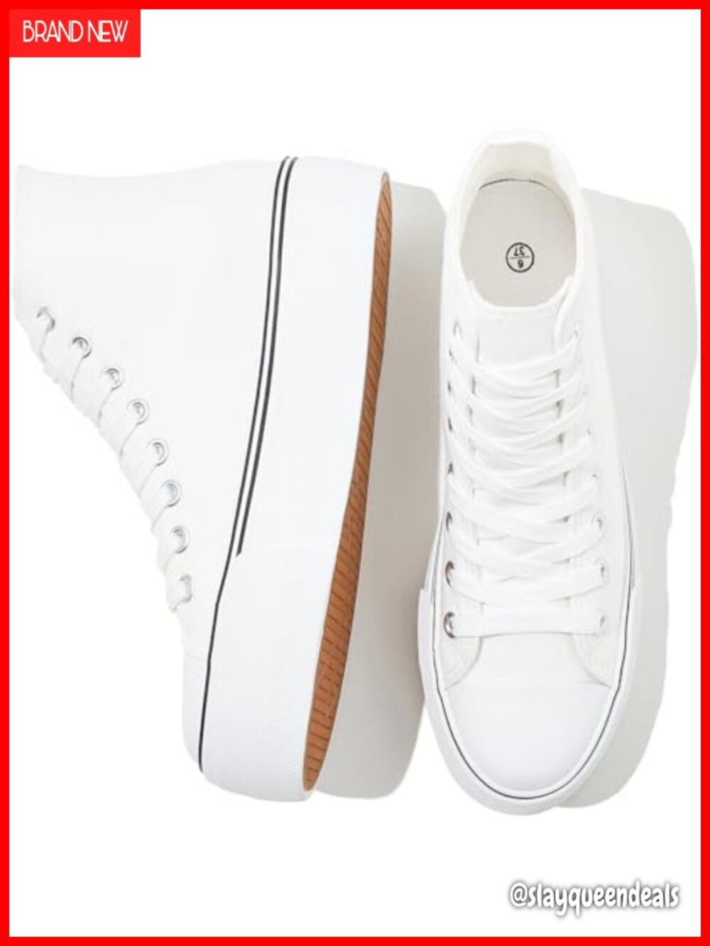 Womens High Top Platform Sneakers Breathable Canvas Lace-Up Walking Shoes